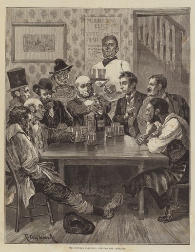 Les élections générales, ouverture de la campagne - Richard Caton Woodville junior